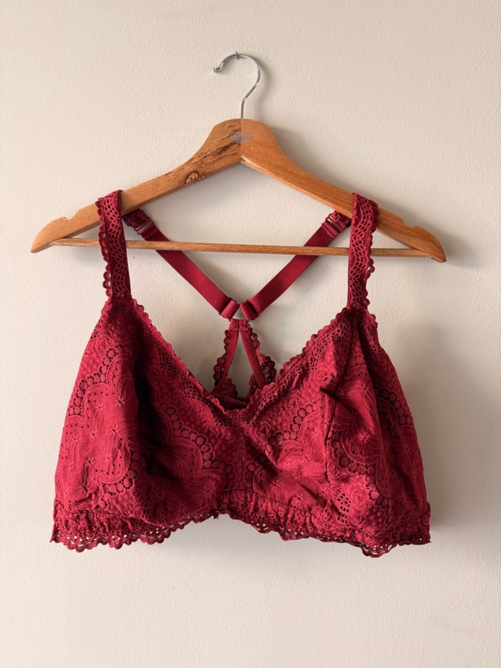 3X Plus Size Auden Lace Bralette in Burgundy